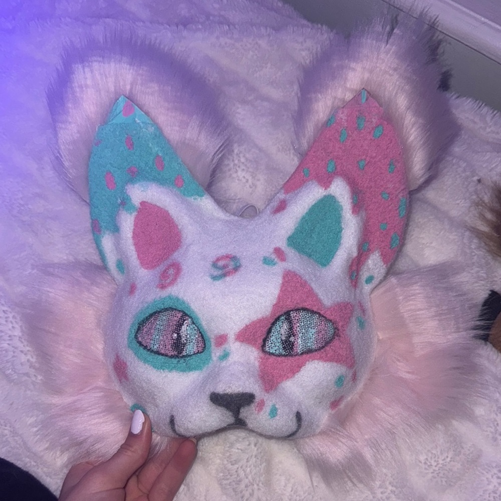 🍭candy cat therian furry mask🍭
